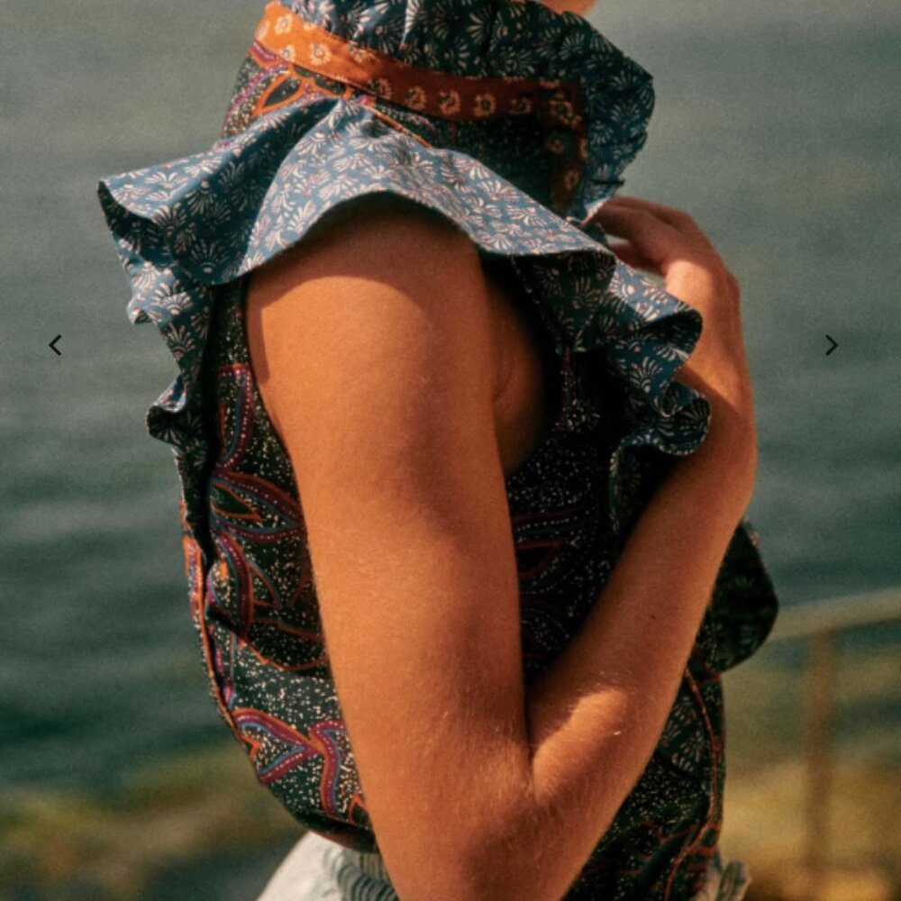 Sezane Chiara Shirt Floral Mix NWOT 36 (4) - Picture 2 of 6